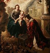 unknow artist Saint Lawrence crowned by Baby Jesus, Claude de Jongh Sweden oil painting artist